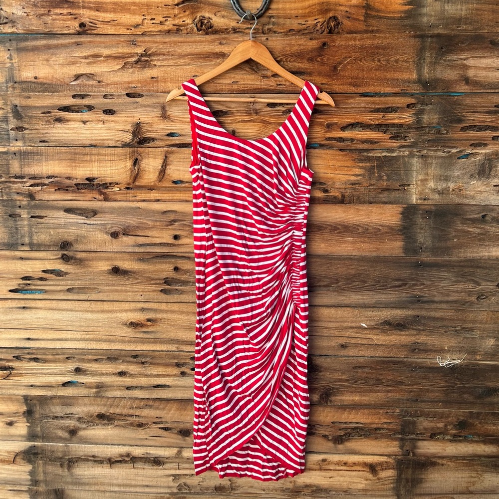 BAILEY 44 | Red and White Striped Midi Dress L